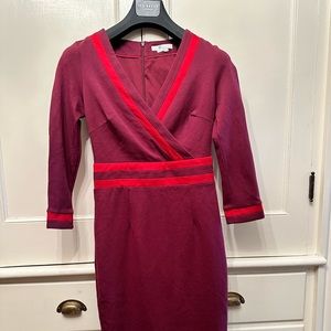 Boden Nellie Ponte Sheath Dress in Mulled Wine